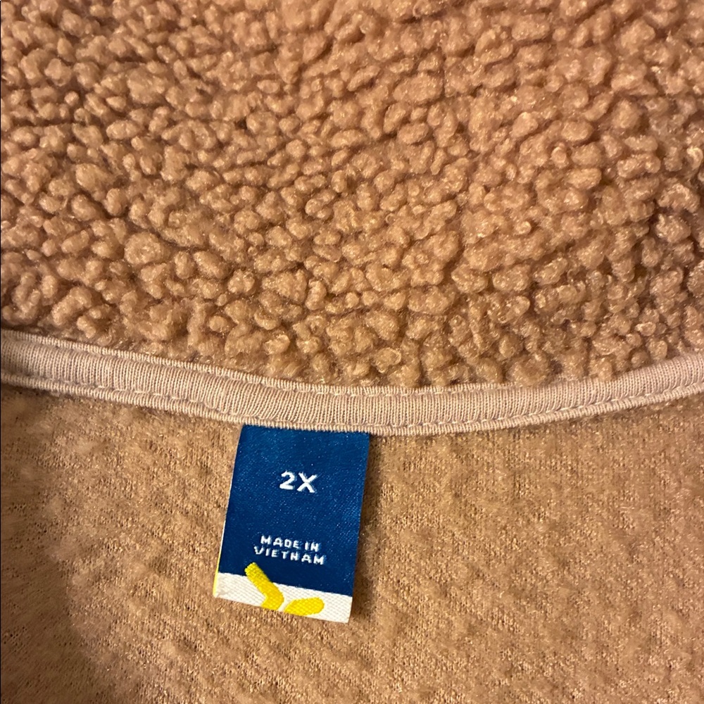 Cozy Old Navy Two Block Color Tan/Light Tan Sherpa Jacket